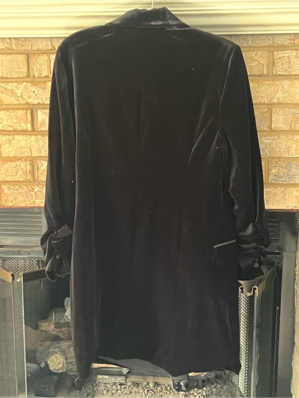 1 STATE Black Velvet Double-Breasted Long Blazer dress - Picture 3 of 6